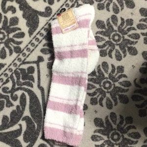 Cute Pink Stripe Fluffy Socks